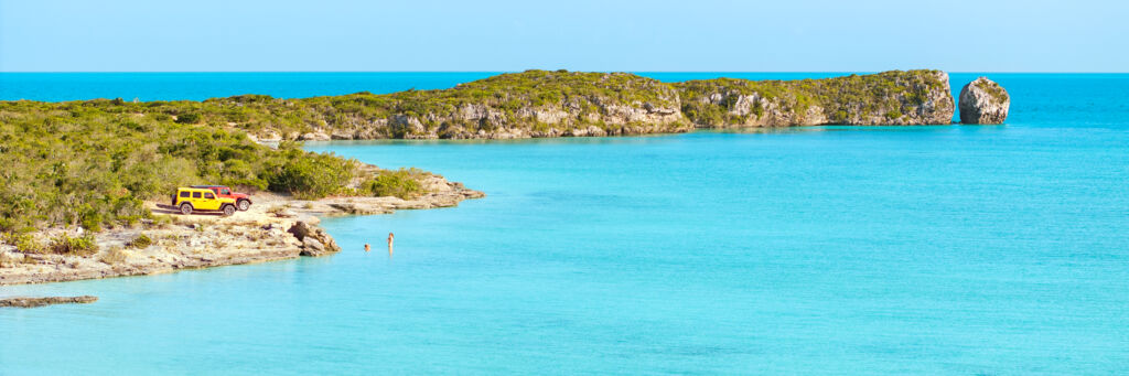 Jeeps at West Harbour Bluff on the island of Providenciales