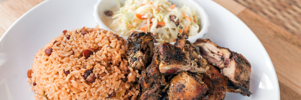 Jerk chicken dinner