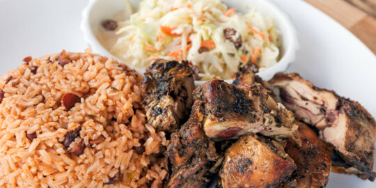 Jerk chicken dinner