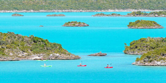 Kayaks at Chalk Sound in the Turks and Caicos