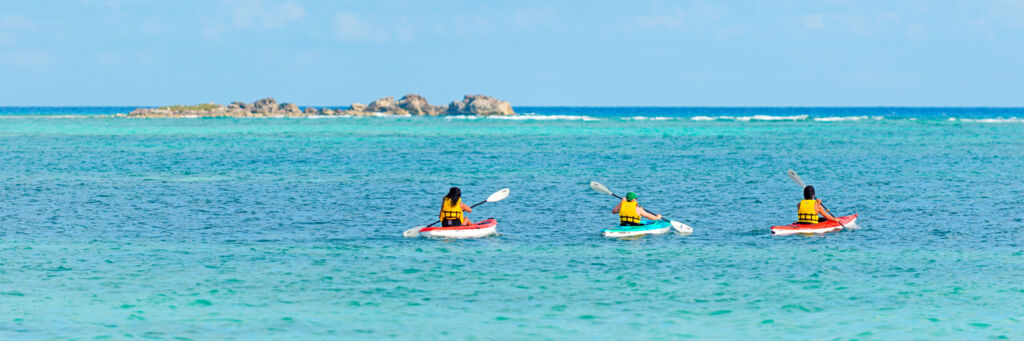 Kayaks at East Bay Beach on South Caicos