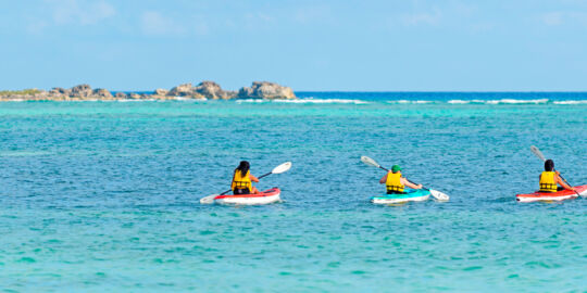 Kayaks at East Bay Beach on South Caicos