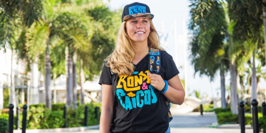 Model wearing Konk Apparel clothing in Grace Bay