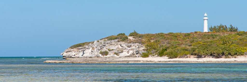 The Grand Turk Lighthouse as seen from across the channel at North Creek