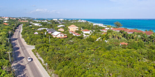 Lower Bight Road and the residential region of Turtle Cove on Providenciales