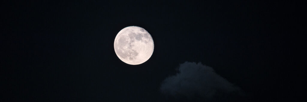 Full moon at night over Providenciales in the Turks and Caicos