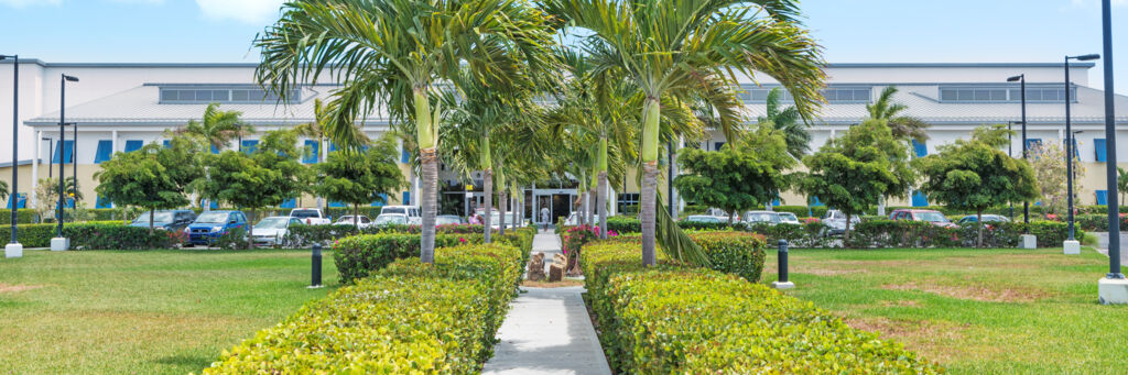 The grounds of the National Hospital on Providenciales