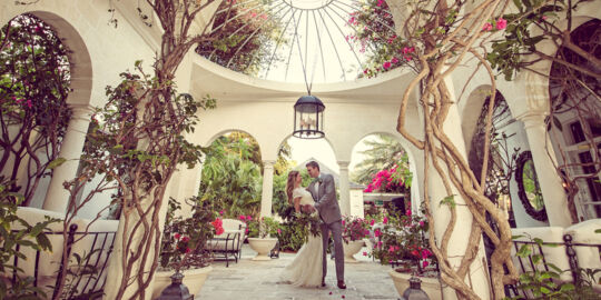 Wedding photo shoot at the Regent Palms resort on Grace Bay