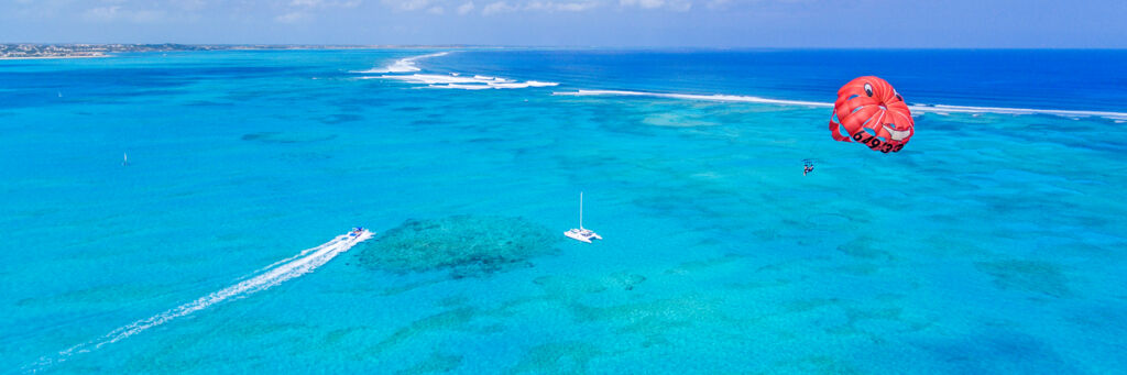 Parasailing in the Turks and Caicos