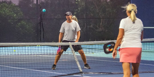 Playing pickleball in the Turks and Caicos
