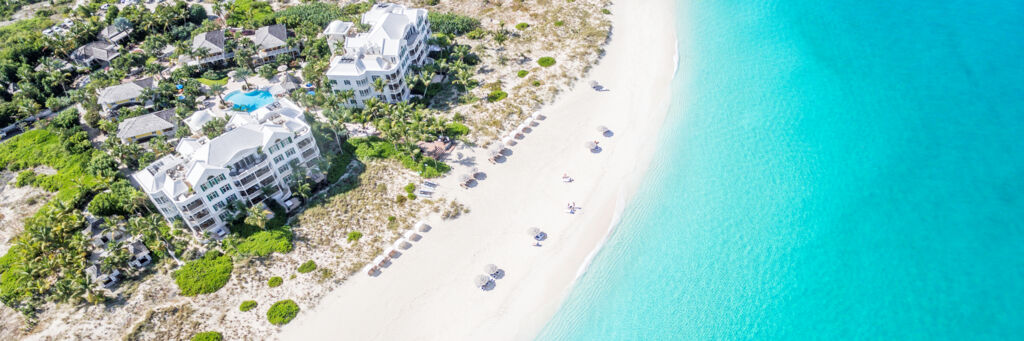 Aerial view of Point Grace Resort in the Turks and Caicos