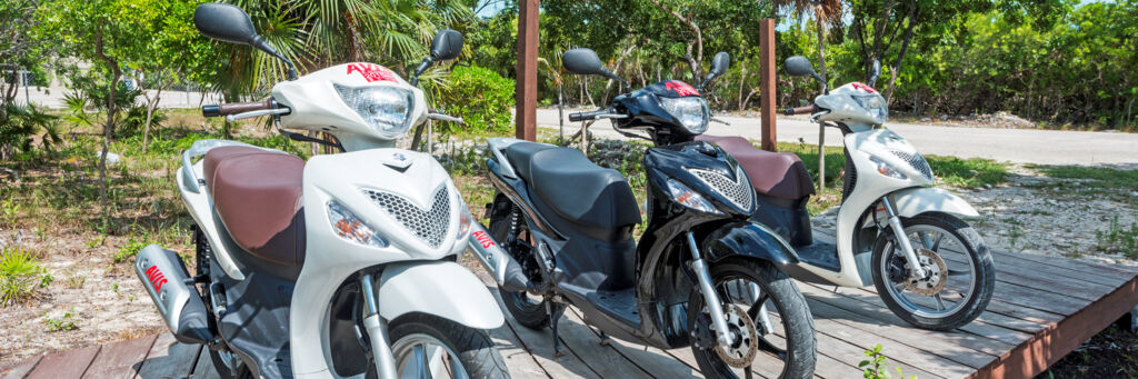 Scooters for rent in Grace Bay in the Turks and Caicos