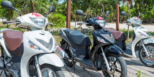 Scooters for rent in Grace Bay in the Turks and Caicos