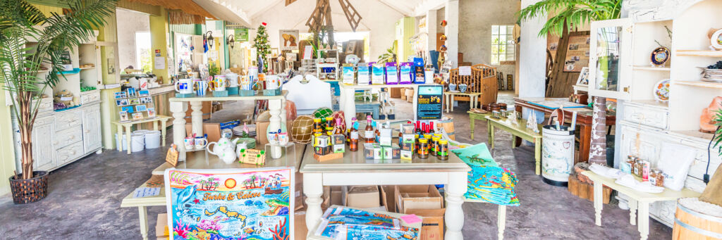 Gifts for sale at the Salt House on Grand Turk