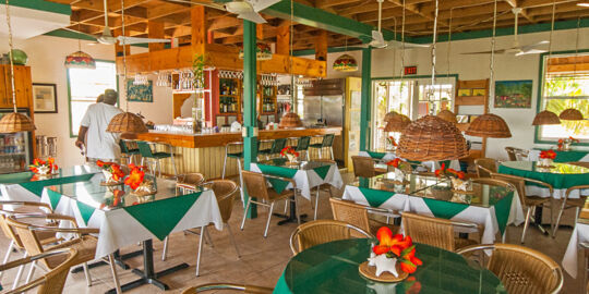 The interior of the Silver Palm Restaurant at Whitby on North Caicos