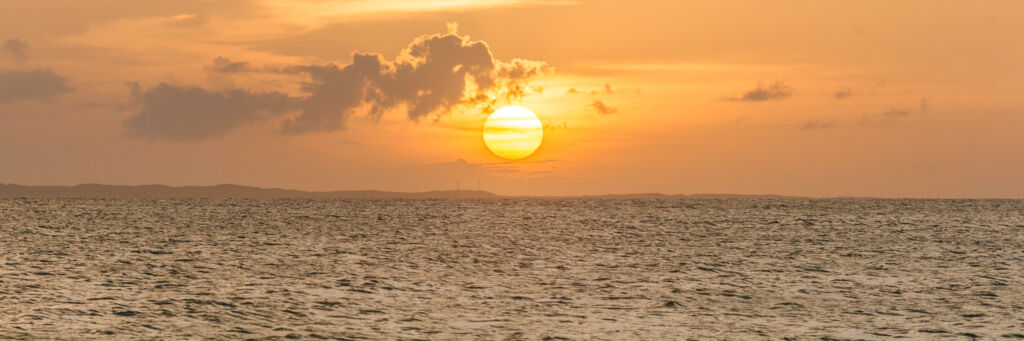 Sunset over Blue Hills and Providenciales in the Turks and Caicos