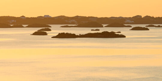 Sunset at Chalk Sound National Park in Turks and Caicos