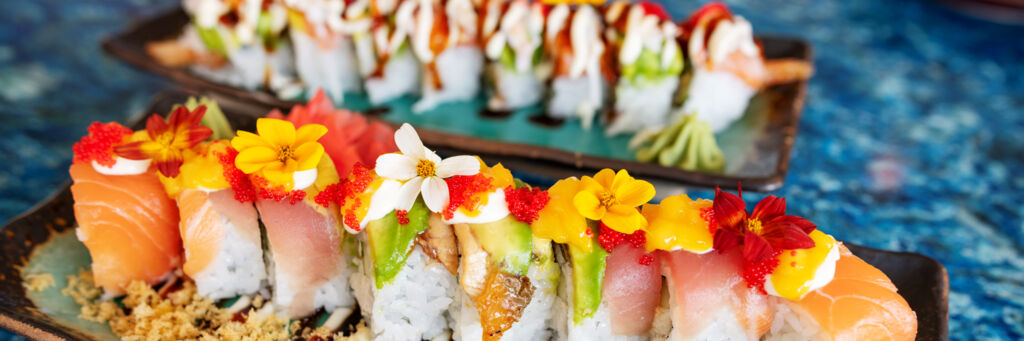 Sushi dish at Noori, a restaurant at The Ritz-Carlton, Turks and Caicos. 