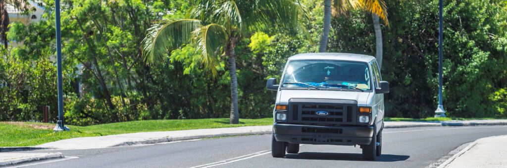 Taxi van on Grace Bay Road