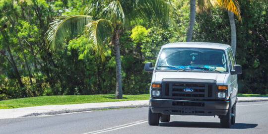 Taxi van on Grace Bay Road