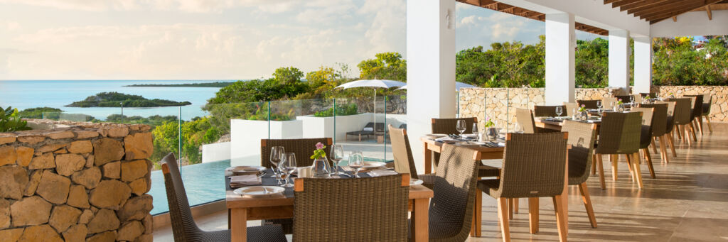 View over Bell Sound from The Great House Restaurant at Sailrock Resort