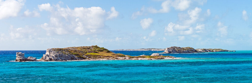 The beautiful Long Cay as seen from Tucker Hill on South Caicos