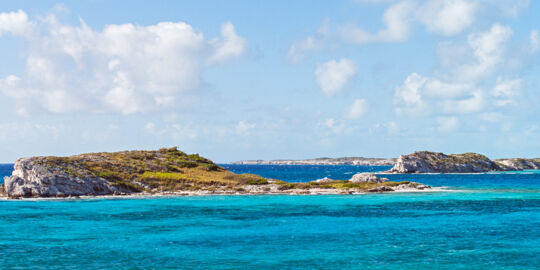 The beautiful Long Cay as seen from Tucker Hill on South Caicos