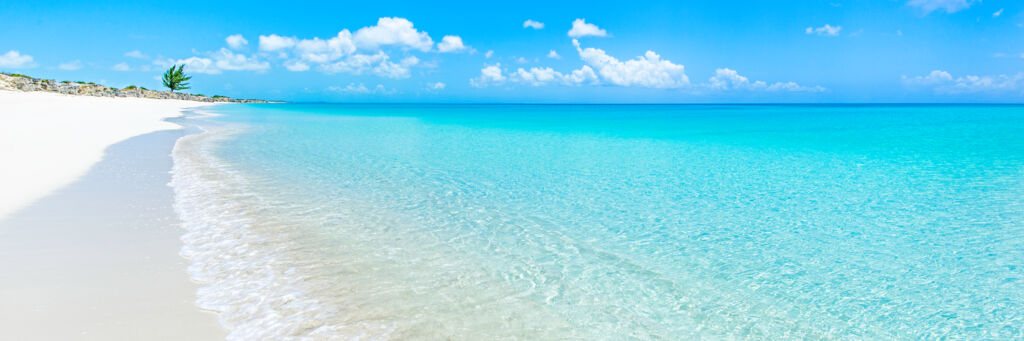 The incredible beach and ocean water at Water Cay in the Turks and Caicos 