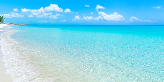 The incredible beach and ocean water at Water Cay in the Turks and Caicos 