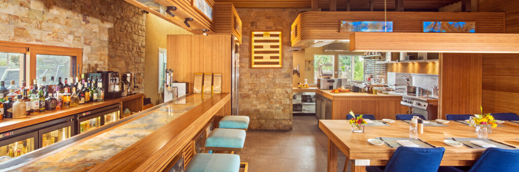 Bar and dining table at WE Kitchen