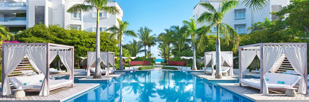 Pool at a luxury resort.
