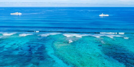 Yacht Lady S and yacht Game Changer in the Turks and Caicos