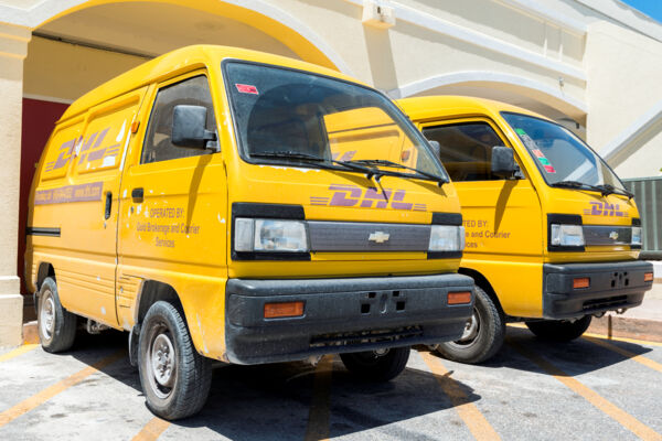 DHL vans on Providenciales