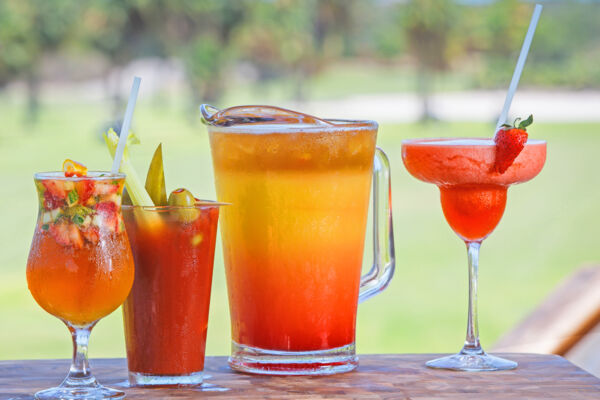 Mixed drinks at #19 at the Royal Turks and Caicos Golf Club