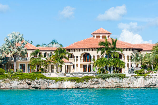 The main house at the luxury Emerald Cay Villa in the Turks and Caicos