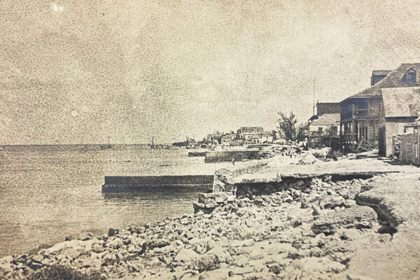 Photo from 1926 showing hurricane damage on Front Street in Cockburn Town in the Turks and Caicos