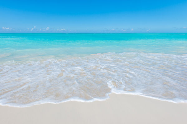 The beautiful beach and ocean at Leeward Beach in the Turks and Caicos