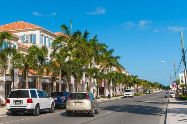 Grace Bay Road in the central tourism district of Providenciales