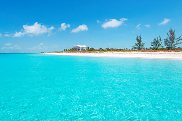 The ocean and beach at Grace Bay in the Turks and Caicos