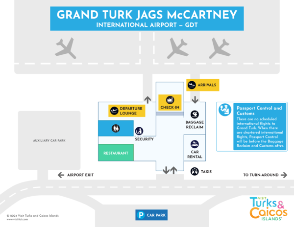 Terminal map of the Grand Turk Airport