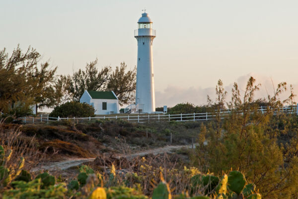 The Grand Turk Lighthouse in the Turks and Caicos at sunset