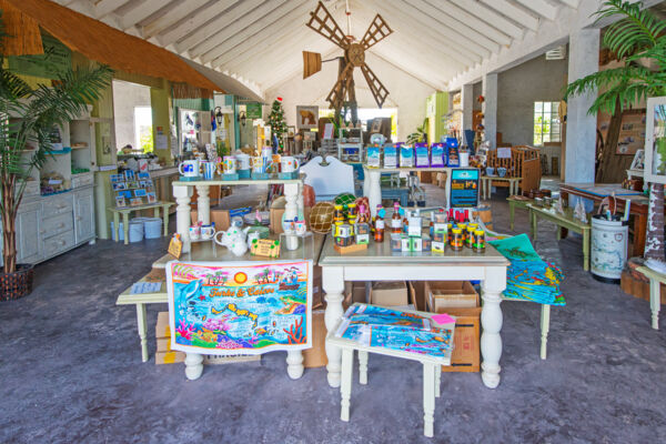 The interior of the Salt House gift shop on Grand Turk