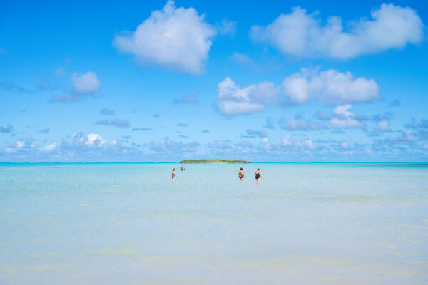 People at Bambarra Beach, Turks and Caicos. 