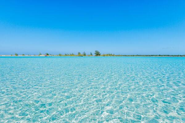 Shallow and clear water in Half Moon Bay lagoon