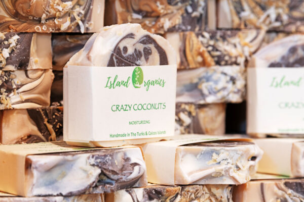 Handmade coconut soap at Island Organics shop in Turks and Caicos.