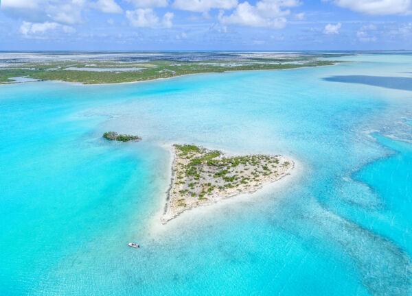 Heart island in Turks and Caicos