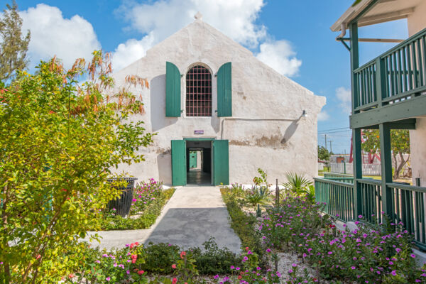 The courtyard at Her Majesty's Prison on Grand Turk