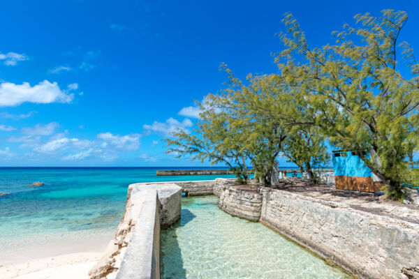 Inlet to salt salina on Salt Cay in the Turks and Caicos