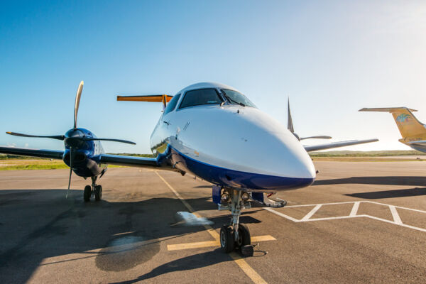 InterCaribbean Embraer Brasilias on the tarmac at the Providenciales International Airport