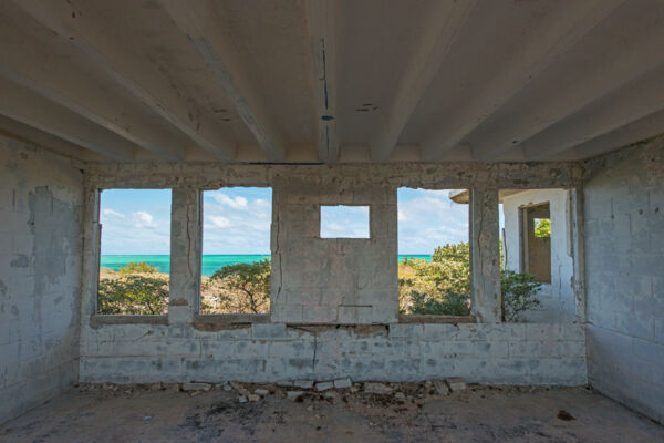 The view from the abandoned barracks at the U.S. Coast Guard South Caicos LORAN station